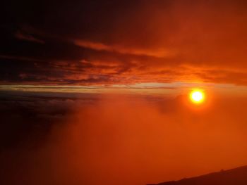 Scenic view of dramatic sky during sunset