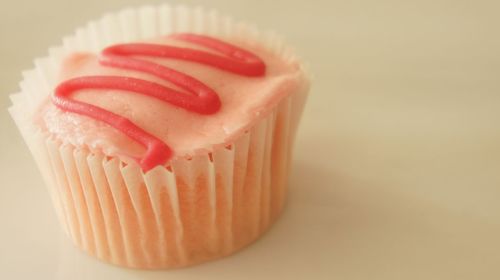 Close-up of cupcake on table