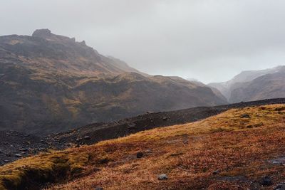 Scenic view of mountains against sky