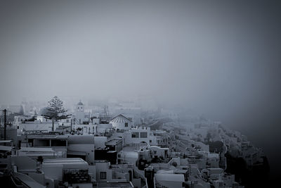 High angle view of townscape against sky