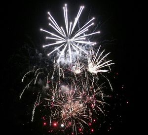 Low angle view of firework display