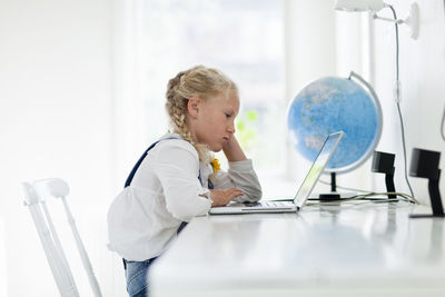 Girl working on laptop