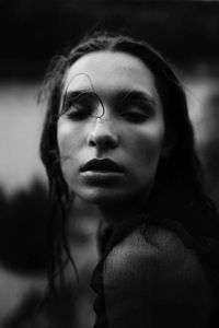 Close-up portrait of a young woman