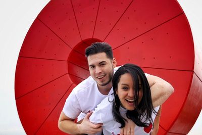 Portrait of smiling young couple