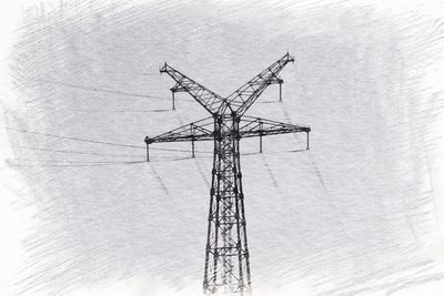 Low angle view of electricity pylon