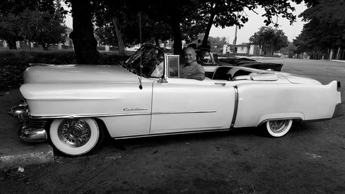 Vintage car on road