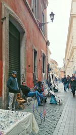 Woman standing in city