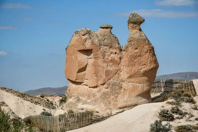 View of rock formation against sky