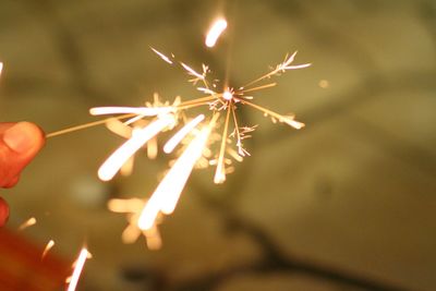 Close-up of illuminated lights at night