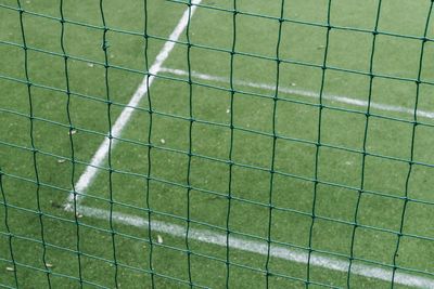 Goal post on soccer field