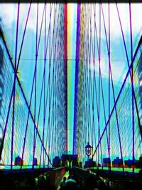 Low angle view of suspension bridge