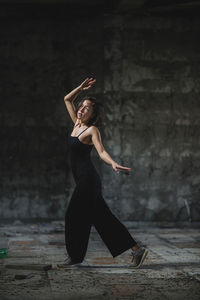 Dancer in warehouse