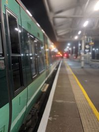 Train at railroad station platform