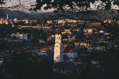 Ljubljana city with mountains in the background, slovenia’s capital.