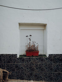 Metal grate on wall of building