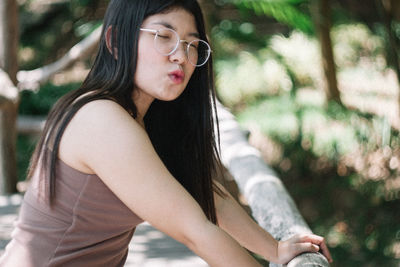 Portrait of young woman