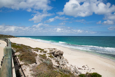 Scenic view of beach against sky