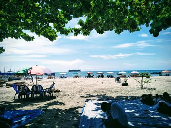 Scenic view of beach against sky