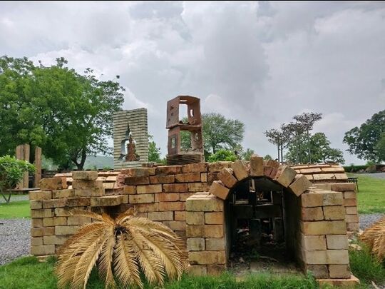 architecture, built structure, cloud - sky, building exterior, plant, sky, no people, day, history, nature, building, brick, tree, wall, the past, brick wall, outdoors, old, stone material, ancient