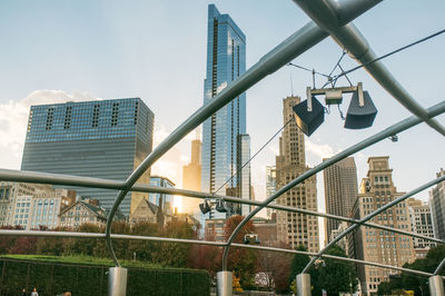 Low angle view of modern buildings against sky