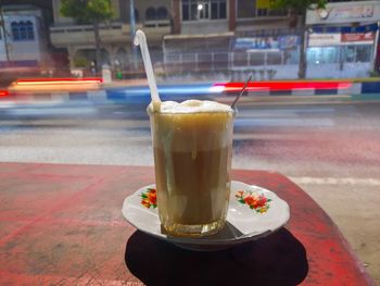 Close-up of drink on table