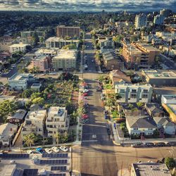 High angle shot of cityscape