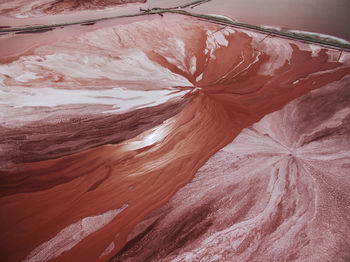 Aerial view of abstract patterns in mississippi river