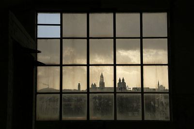 Reflection of clouds in glass window