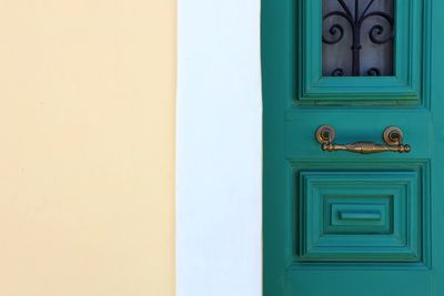 Close-up of closed door of building