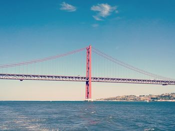 View of suspension bridge against sky