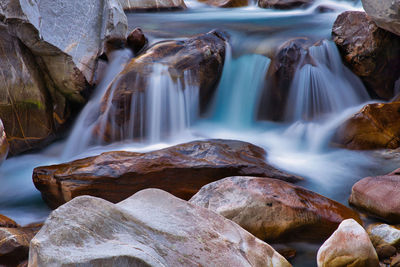 Scenic view of waterfall