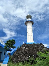 Low angle view of lighthouse against sky