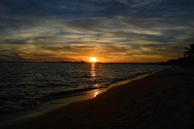 Scenic view of sunset over sea