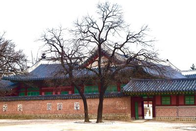 Houses with trees in background