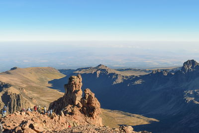 Scenic rock formations above the clouds at mount kenya, mount kenya national park, kenya