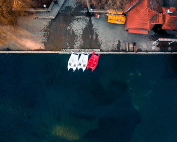 Clothes drying against buildings in city