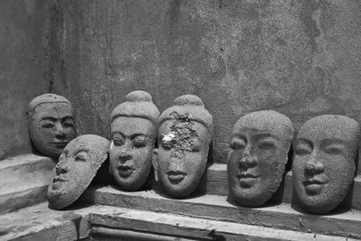 Statue against wall