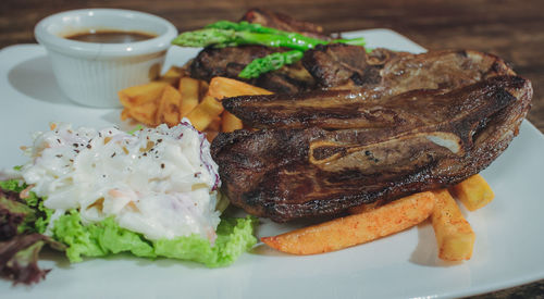 Close-up of food in plate