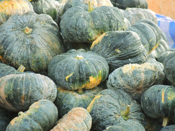 Full frame shot of pumpkins at market