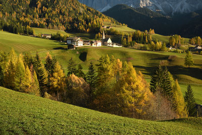 Scenic view of field against mountains