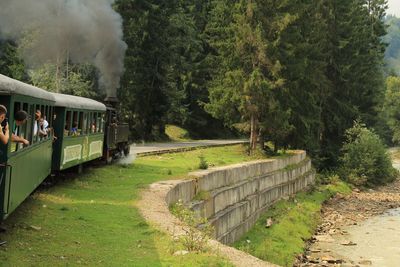 Traveling by train in bucovina, suceava county, romania