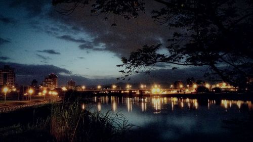 Illuminated city at night