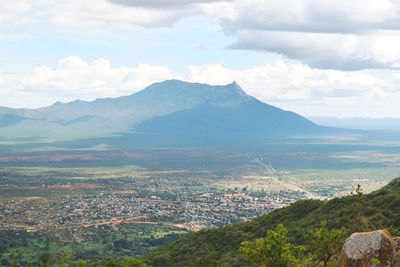 Scenic view of mountains against sky