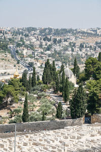 High angle view of townscape against sky