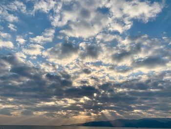 Low angle view of clouds in sky during sunset