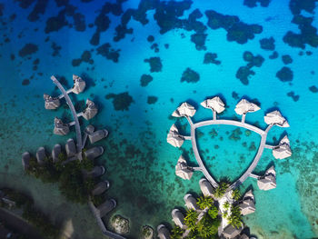 High angle view of water in sea