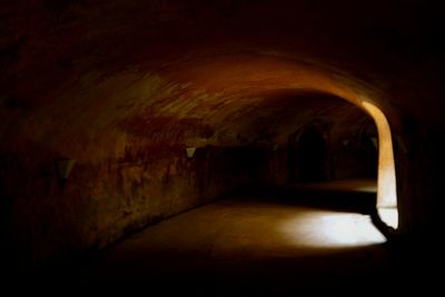 Interior of illuminated tunnel