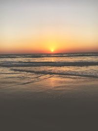 Scenic view of sea during sunset