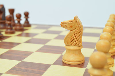 Close-up of chess pieces