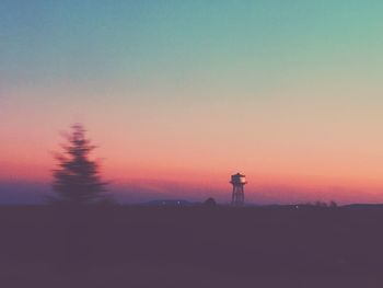 Silhouette tree against sky during sunset